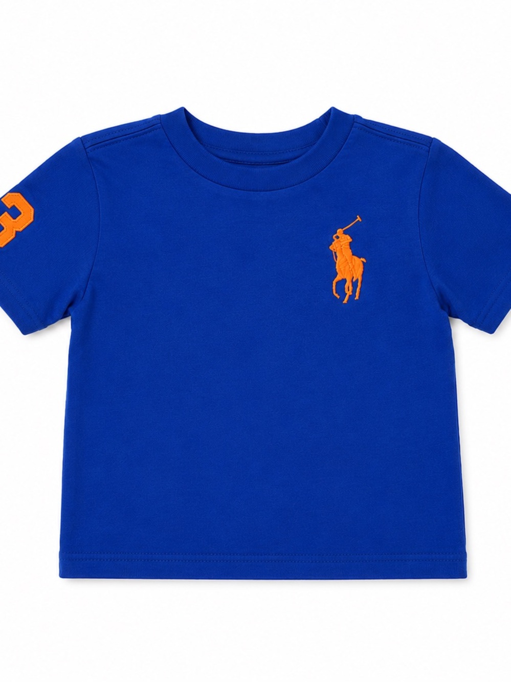 Ralph Lauren Boys' Bright Blue Tee with Yellow Polo Logo